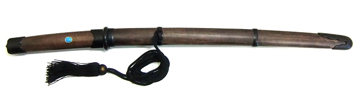 鉄刀十手　(古色)・鞘(古色)トルコ石飾