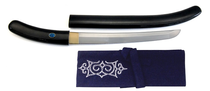 蝦夷刀(アイヌ刀)黒呂鞘　トルコ石飾り