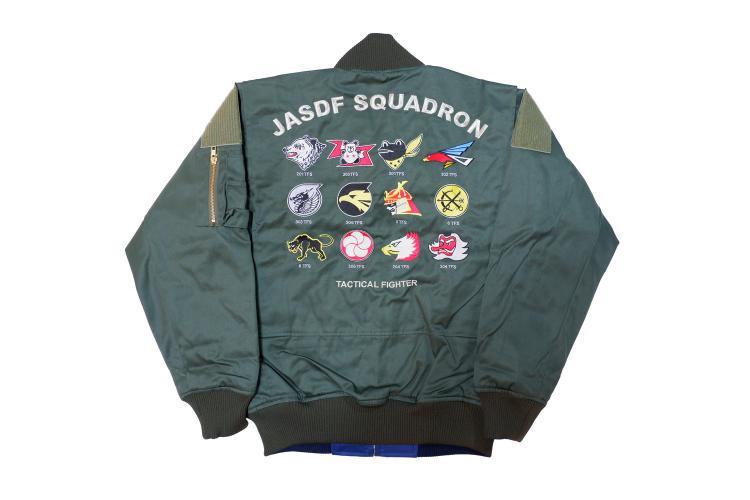 防衛省　航空自衛隊 JSDF ミリタリージャケット フライトジャンパー リバーシブル ベルクロ付き 12飛行隊刺繍入り XLサイズ