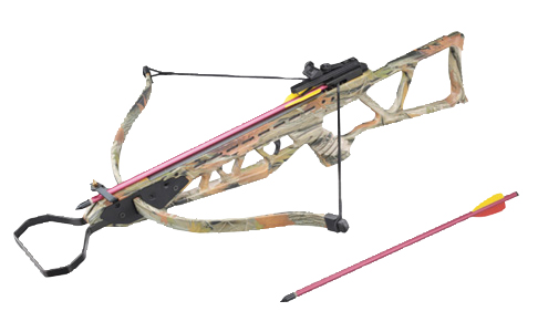 フルサイズクロスボウ1ポンド カモストック アルミ矢2本付き 大和企画 ナイフ クロスボウ スタンガン等 護身用品 護身グッズ の販売 通販 通信販売