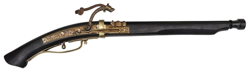 ●火縄銃 種子島<ブラック>(ポルトガル伝来モデル)【1543年 全長65cm】