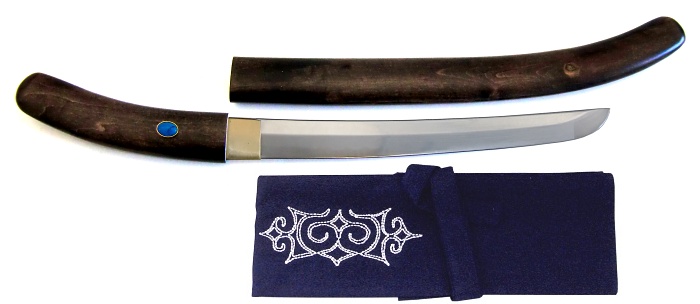 蝦夷刀(アイヌ刀)古式鞘　トルコ石飾り